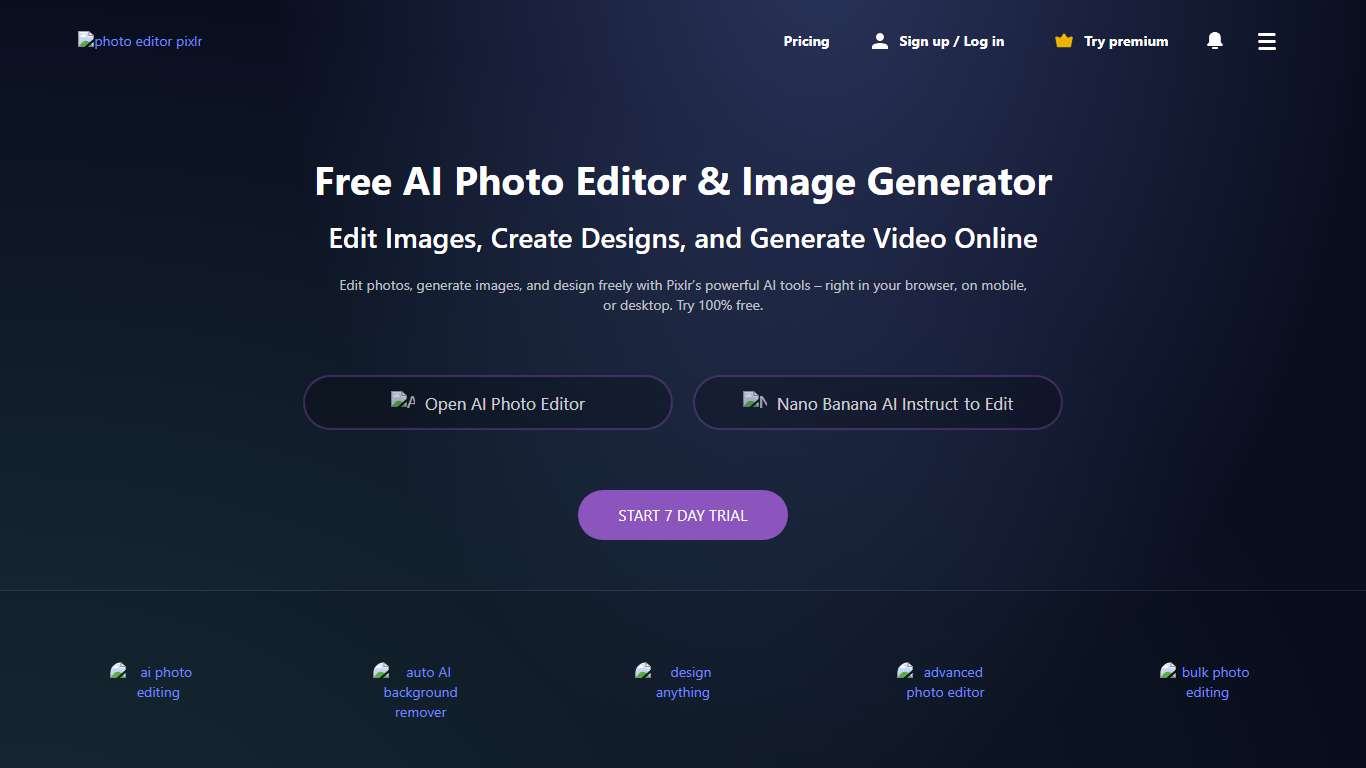 Free Online AI Photo Editor, Image Generator & Design tool